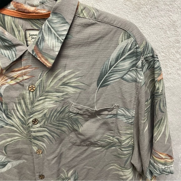 Jamaica Jaxx men’s Hawaiian silk shirt button up short sleeve XL vacation - Picture 7 of 9